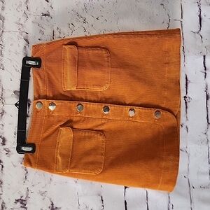 LOFT Orange Corduroy Mini Skirt